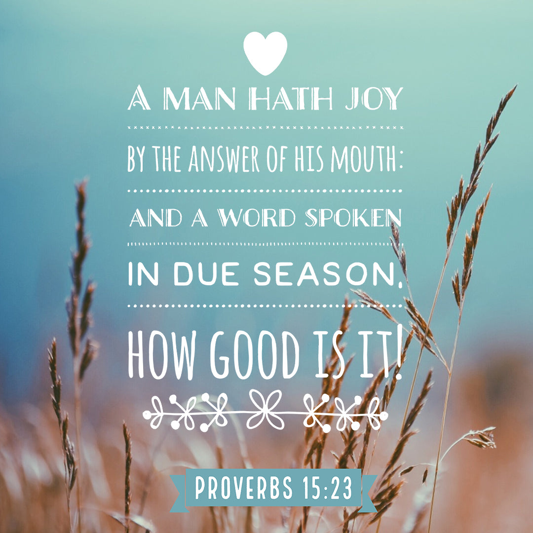 Proverbs 15:23 - A Man Hath Joy - Bible Verses To Go