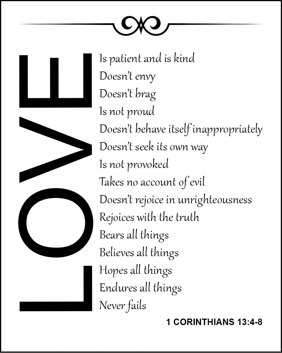 1 Corinthians 13:4-8 - Love - Bible Verses To Go