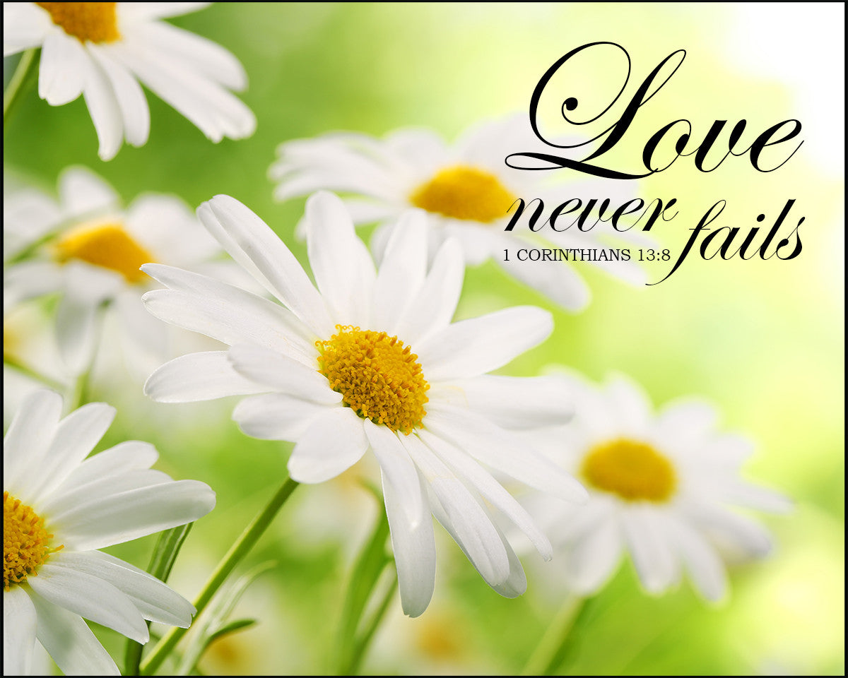 1 Corinthians 13:8 - Love Never Fails - Bible Verses To Go