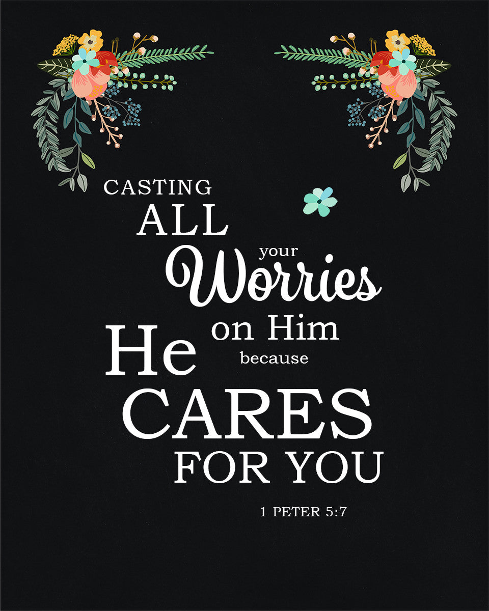 1 Peter 5:7 - Casting All Your Cares - Bible Verses To Go