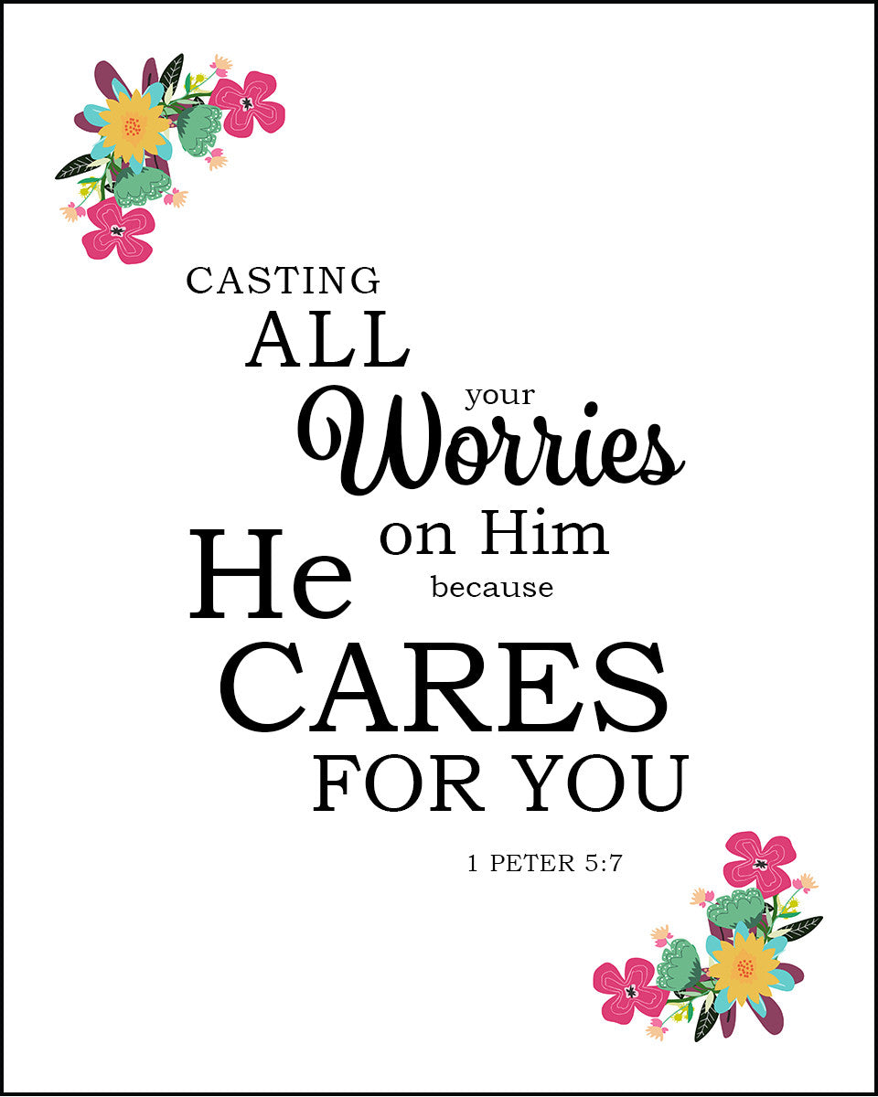 1 Peter 5:7 - Casting All Your Cares - Bible Verses To Go