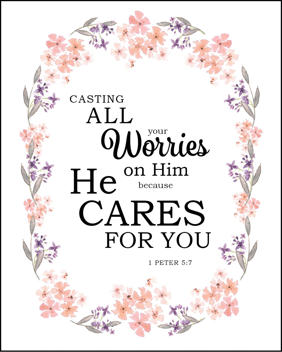1 Peter 5:7 - Casting All Your Cares - Bible Verses To Go