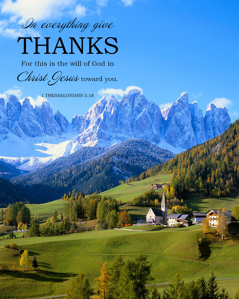 1 Thessalonians 5:18 - Give Thanks - Bible Verses To Go