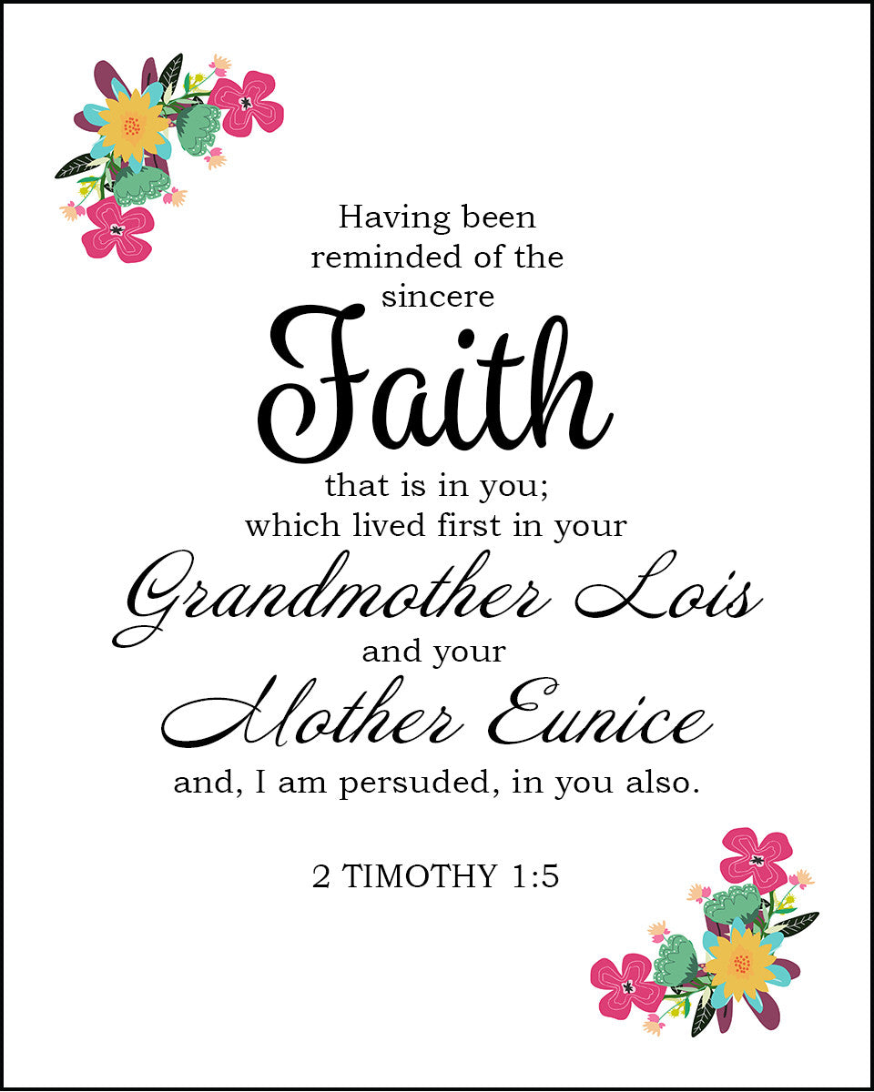 2 Timothy 1:5 - Mother&#39;s Faith - Bible Verses To Go