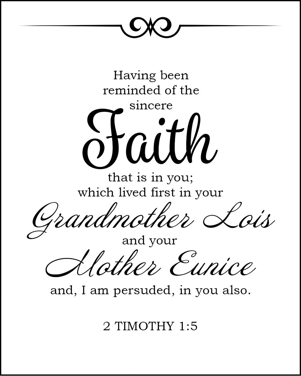 2 Timothy 1:5 - Mother&#39;s Faith - Bible Verses To Go
