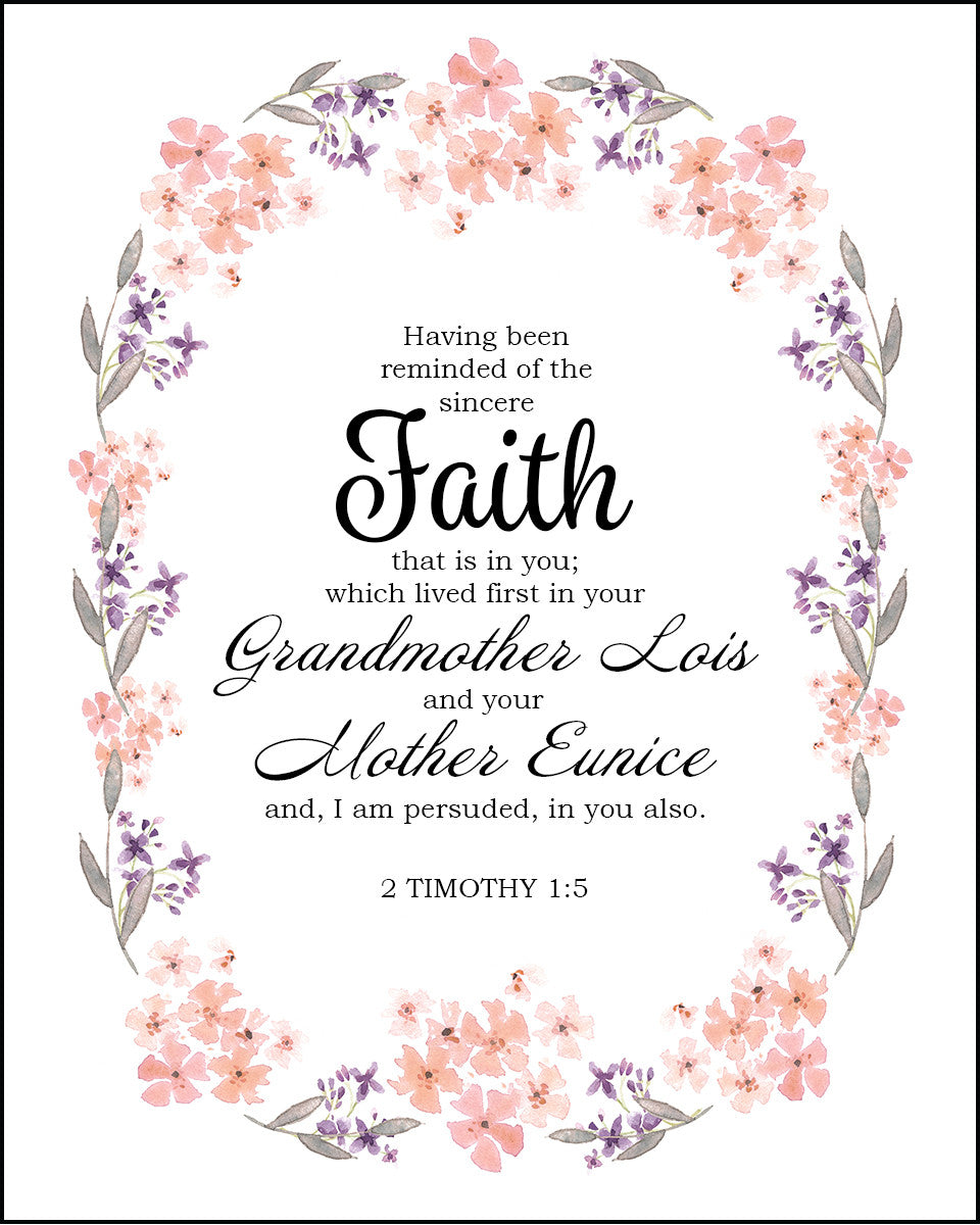 2 Timothy 1:5 - Mother&#39;s Faith - Bible Verses To Go