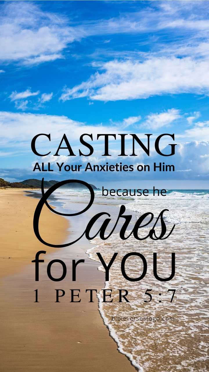 Christian Wallpaper – Beach2 1 Peter 5:7