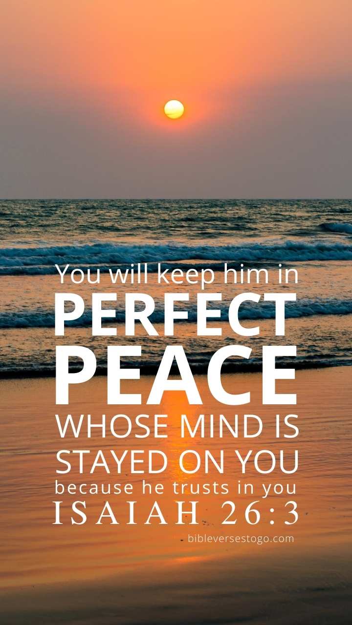 Christian Wallpaper - Beach Sunset Isaiah 26:3