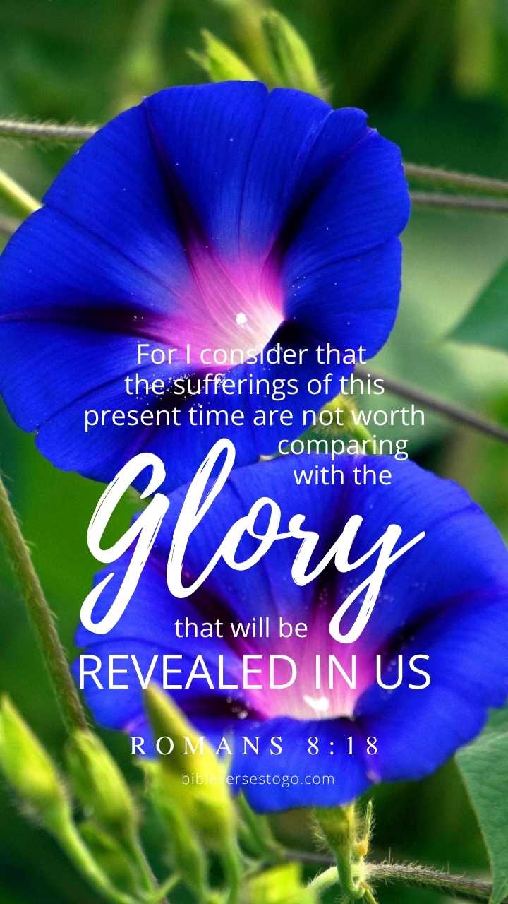 Christian Wallpaper - Blue Glory Romans 8:18