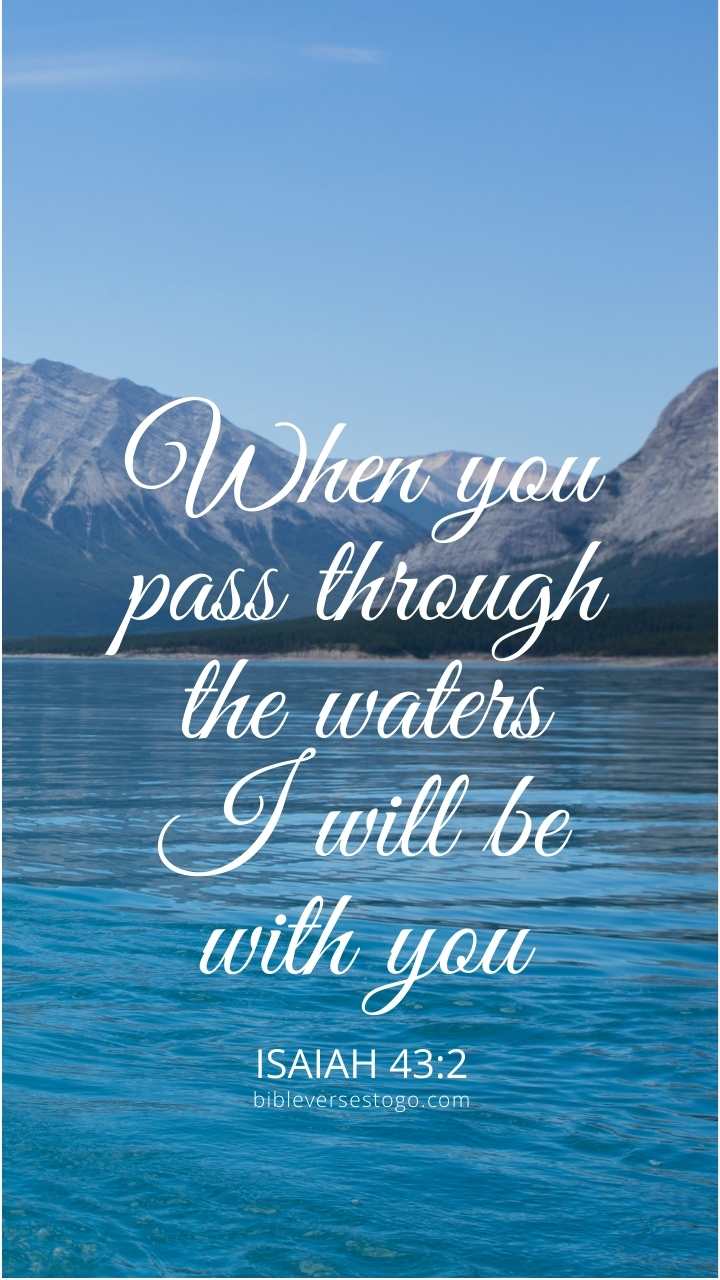 Christian Wallpaper - Isaiah 43:2 Blue Waters