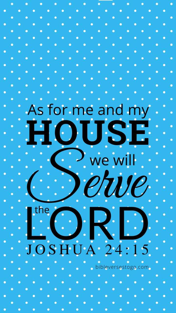 Christian Wallpaper – Blue Polka Joshua 24:15
