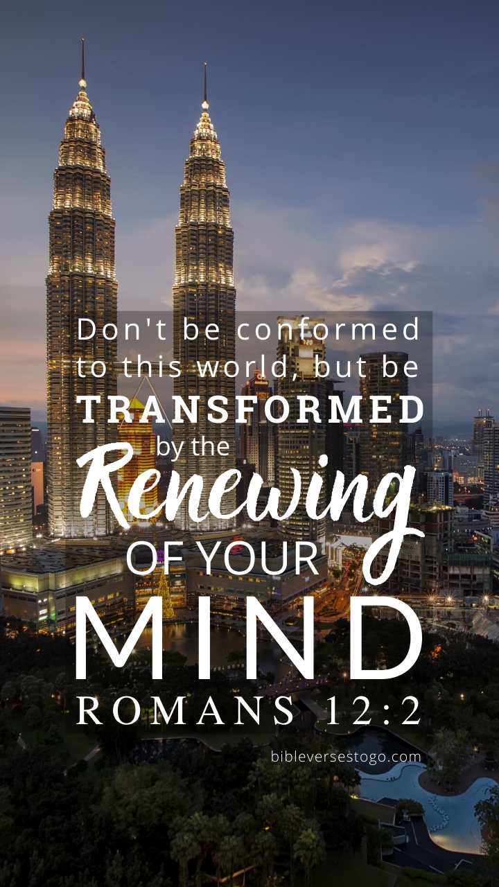 Christian Wallpaper - City Lights Romans 12:2