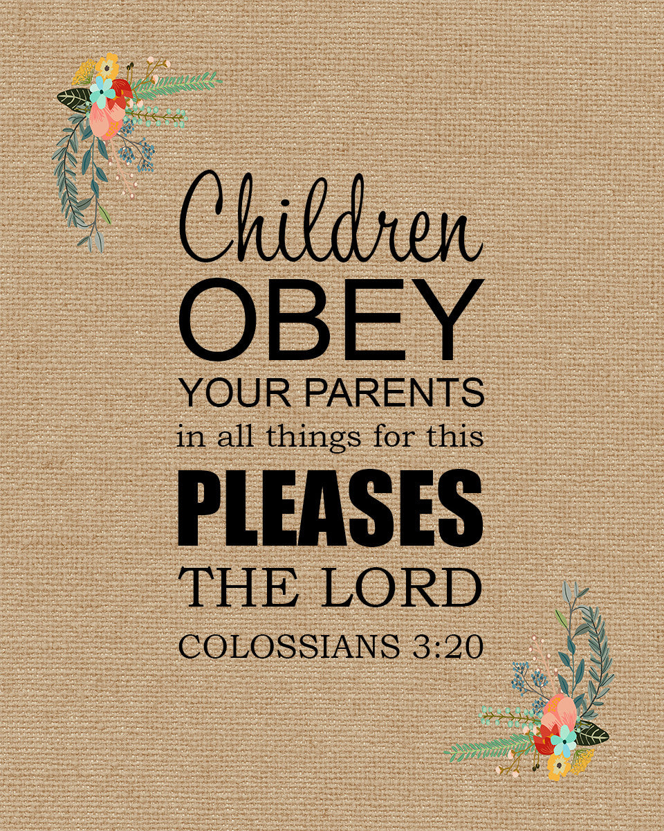 Colossians 3:20 - Children Obey - Bible Verses To Go