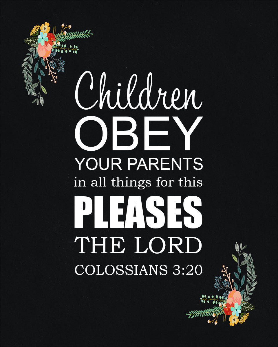 Colossians 3:20 - Children Obey - Bible Verses To Go