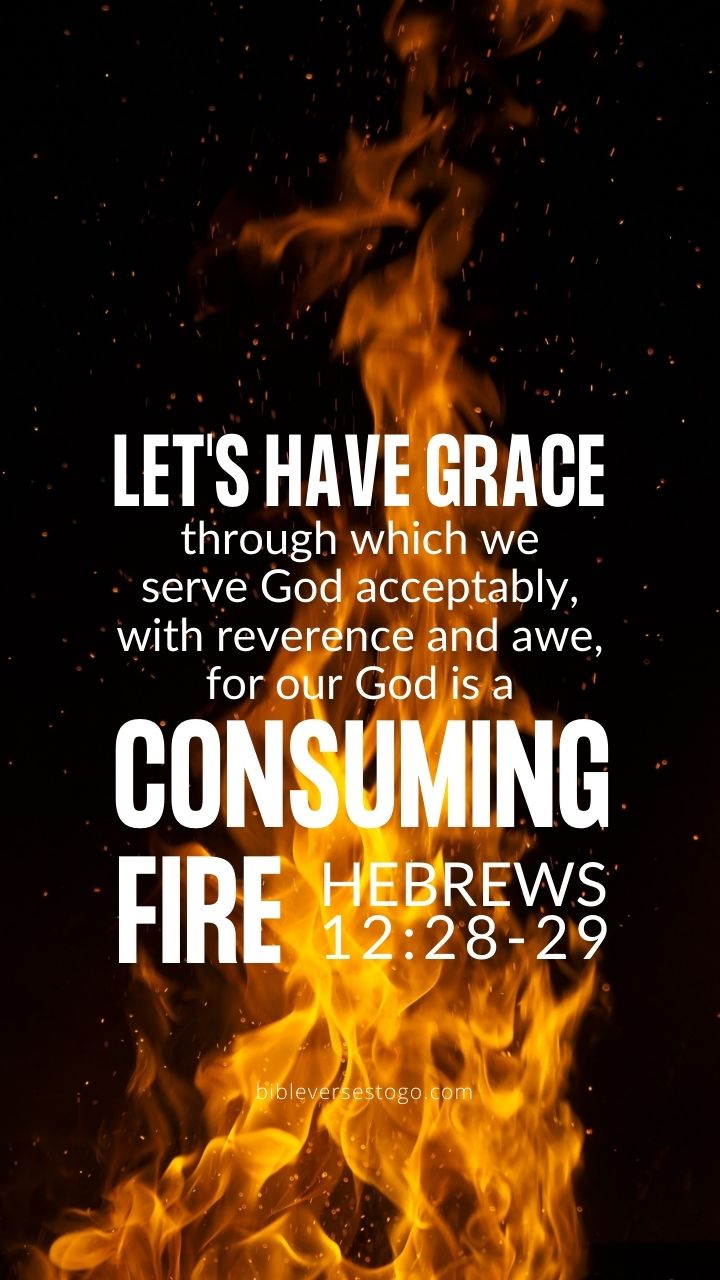 Christian Wallpaper - Consuming Fire Hebrews 12:28-29