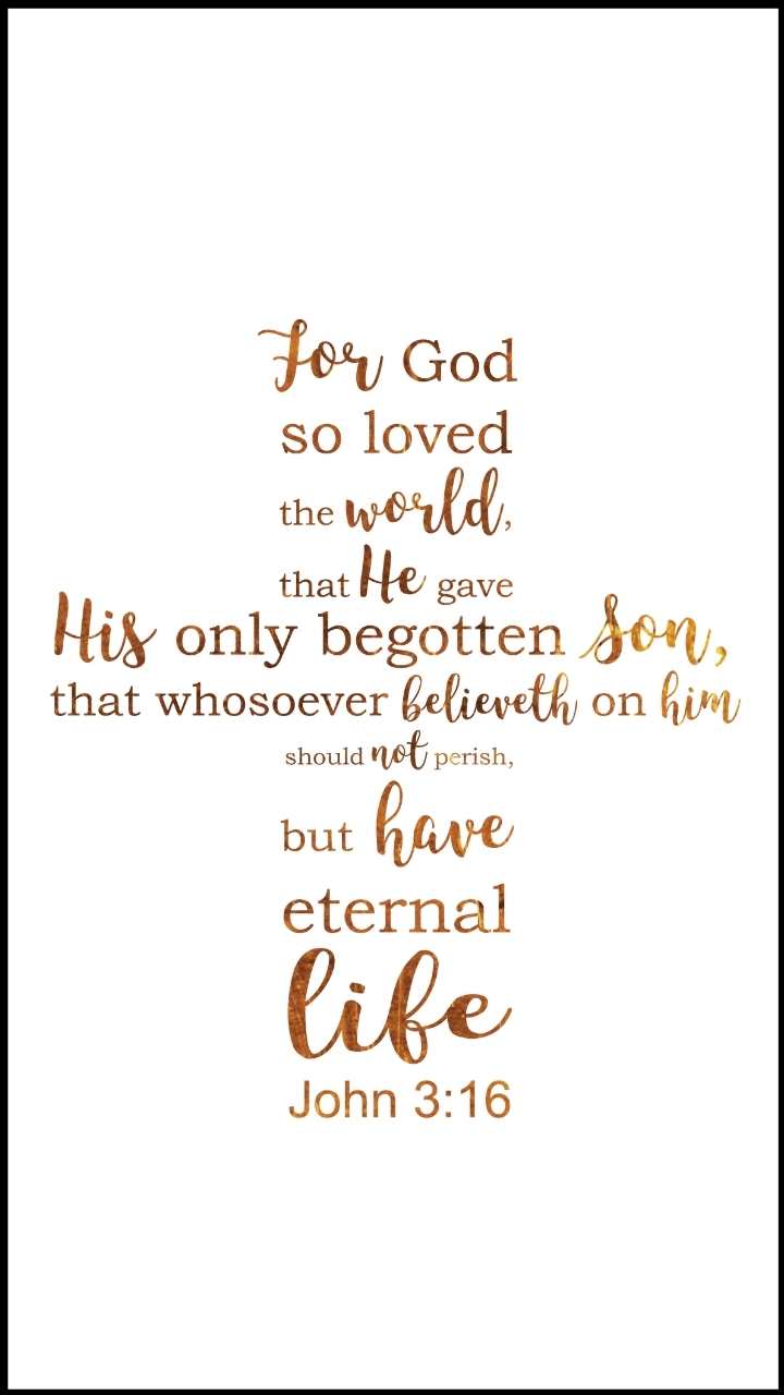 Christian Wallpaper - Gold Cross John 3:16