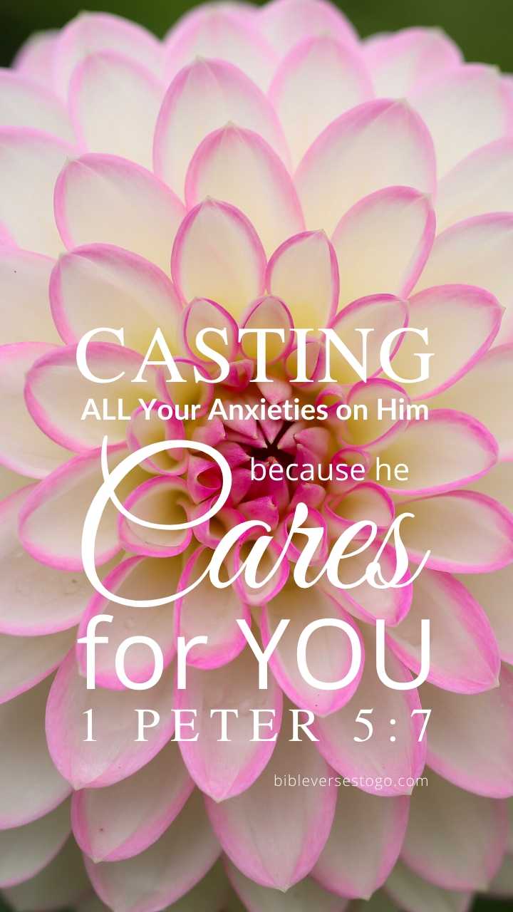 Christian Wallpaper – Dahlia 1 Peter 5:7