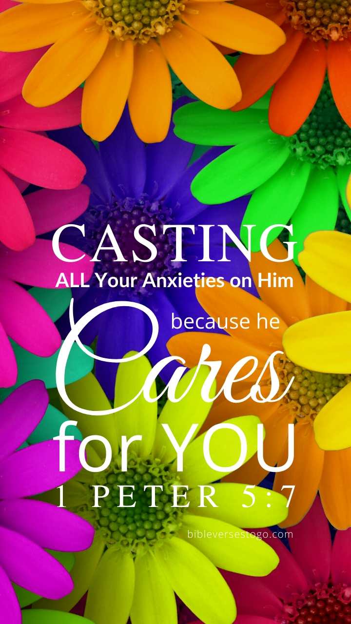 Christian Wallpaper – Daisy Mix 1 Peter 5:7