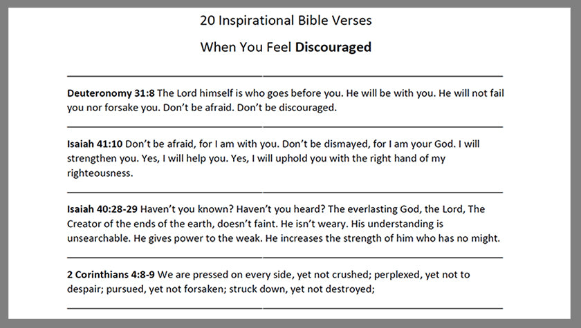 Bible Verses for Discouragement