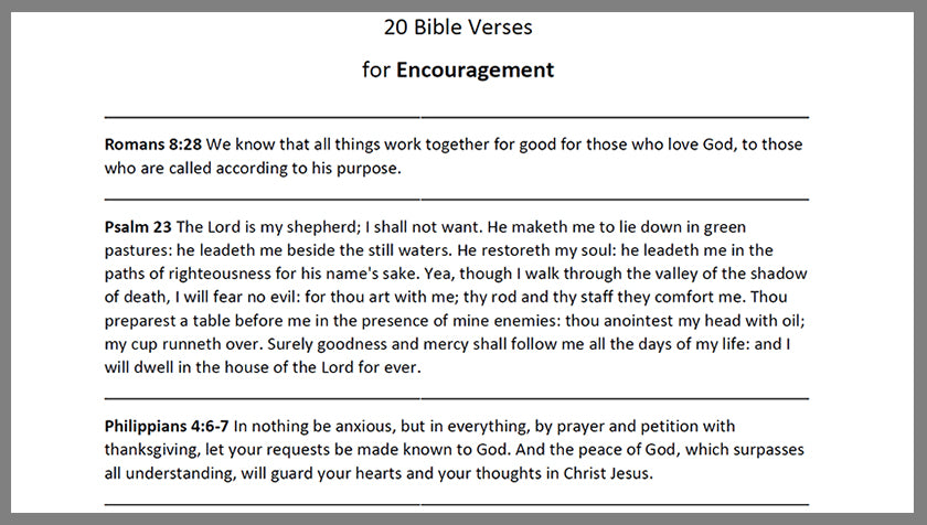 Encouraging Bible Verses