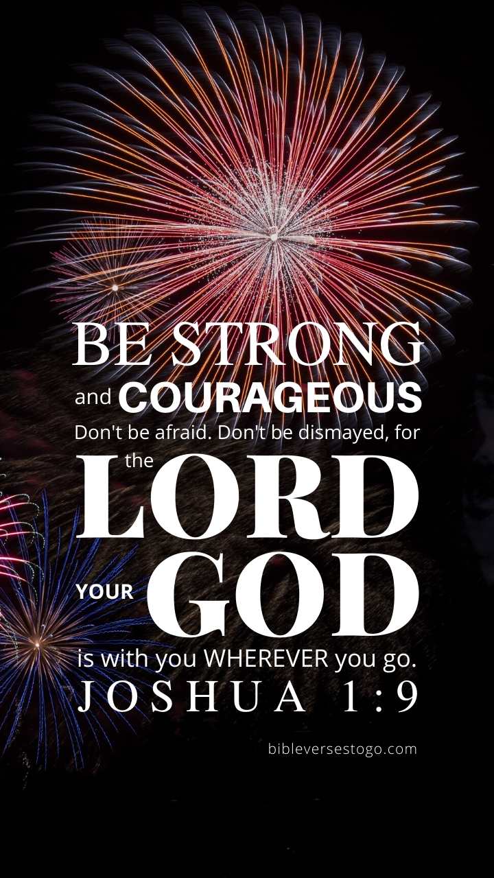 Christian Wallpaper – Fireworks Joshua 1:9
