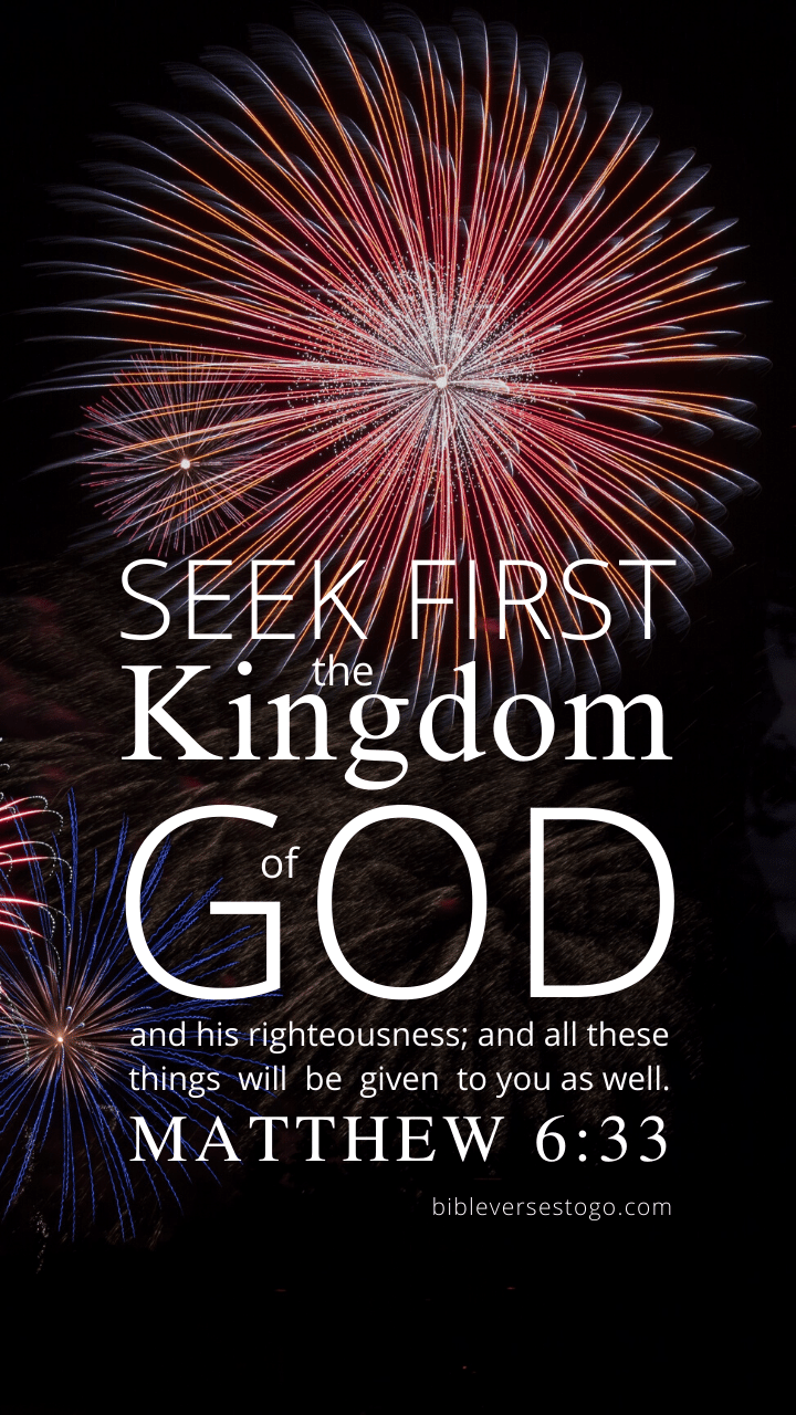 Christian Wallpaper – Fireworks Matthew 6:33