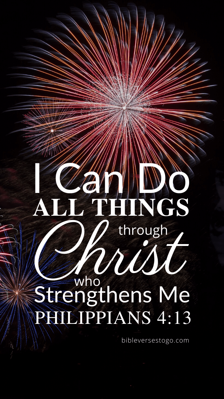 Christian Wallpaper – Fireworks Philippians 4:13