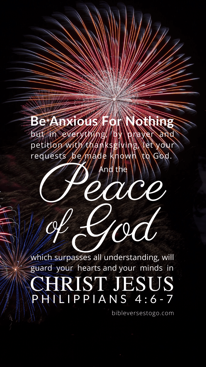 Christian Wallpaper – Fireworks Philippians 4:6-7