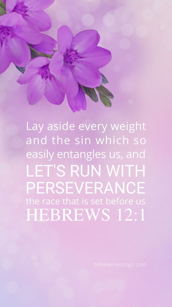 Christian Wallpaper - Floral Lavender Hebrews 12:1