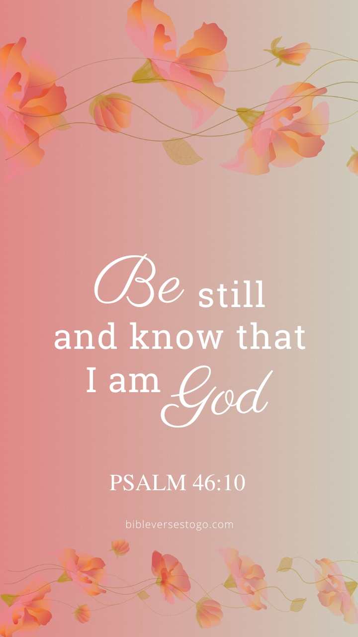 Christian Wallpaper – Floral Pink Psalm 46:10