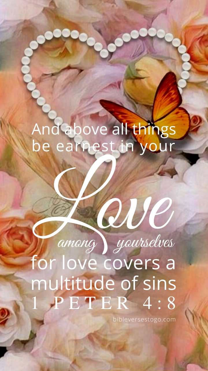 Christian Wallpaper - Floral Art 1 Peter 4:8