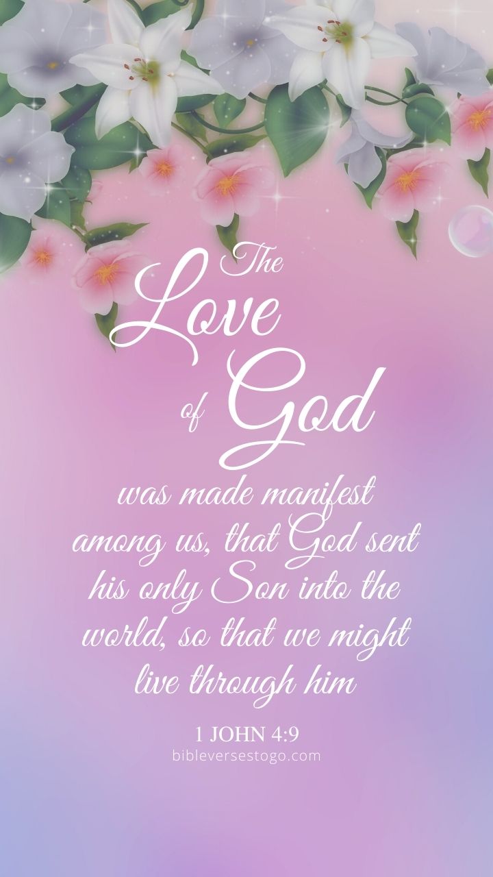 Christian Wallpaper - Flower Pastel 1 John 4:9