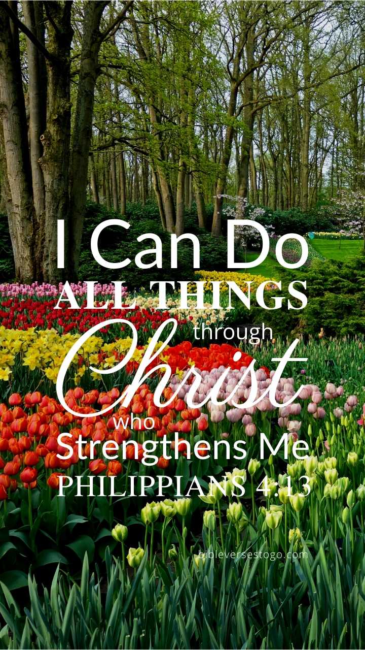 Christian Wallpaper – Flower Garden Philippians 4:13