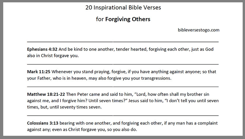 Forgiveness Bible Verses