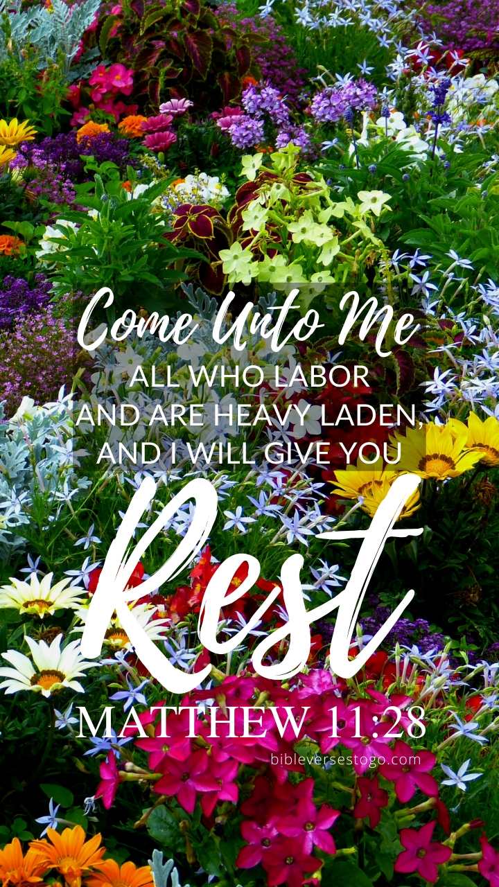 Christian Wallpaper – Garden Matthew 11:28