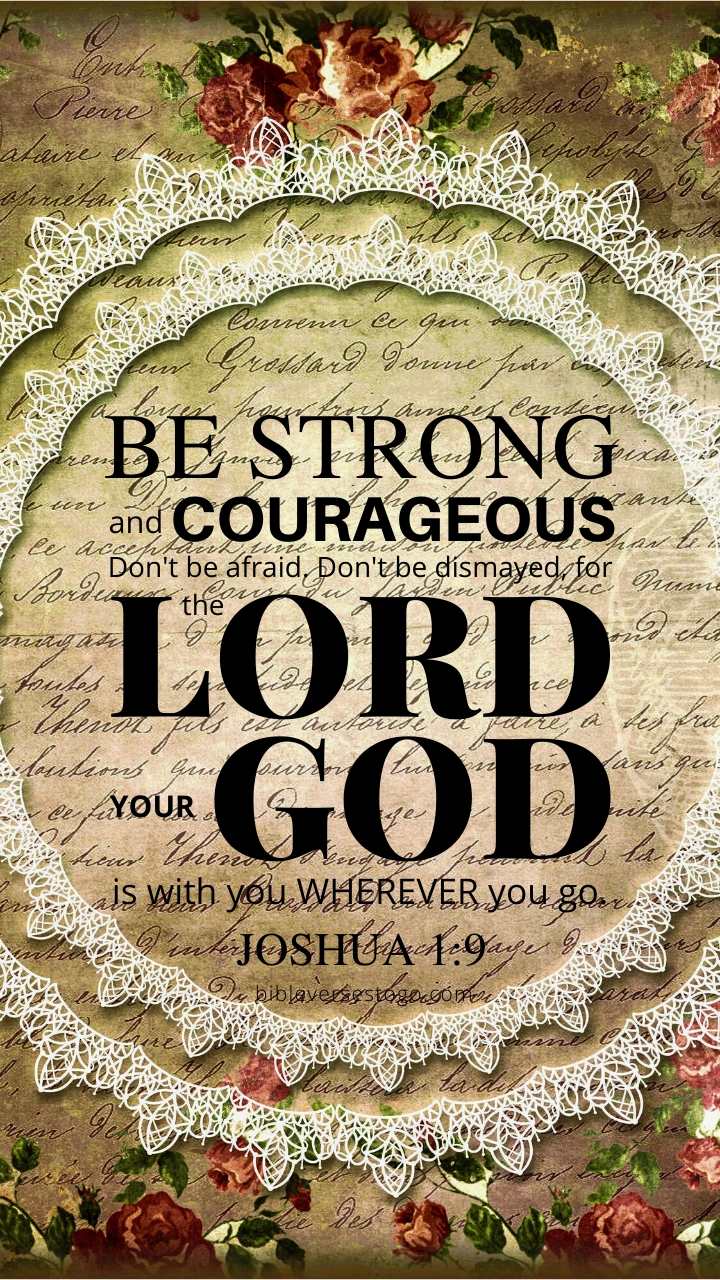 Christian Wallpaper – Gold Lace Joshua 1:9