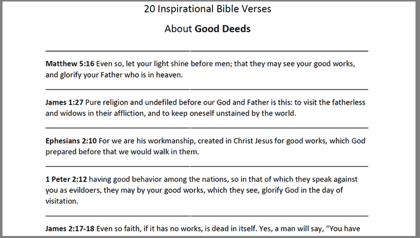 Good Deeds Bible Verses