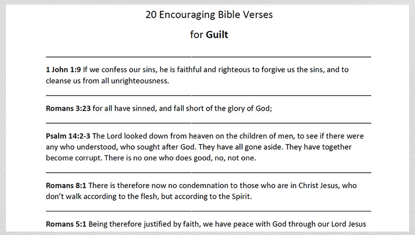 Bible Verses for Guilt