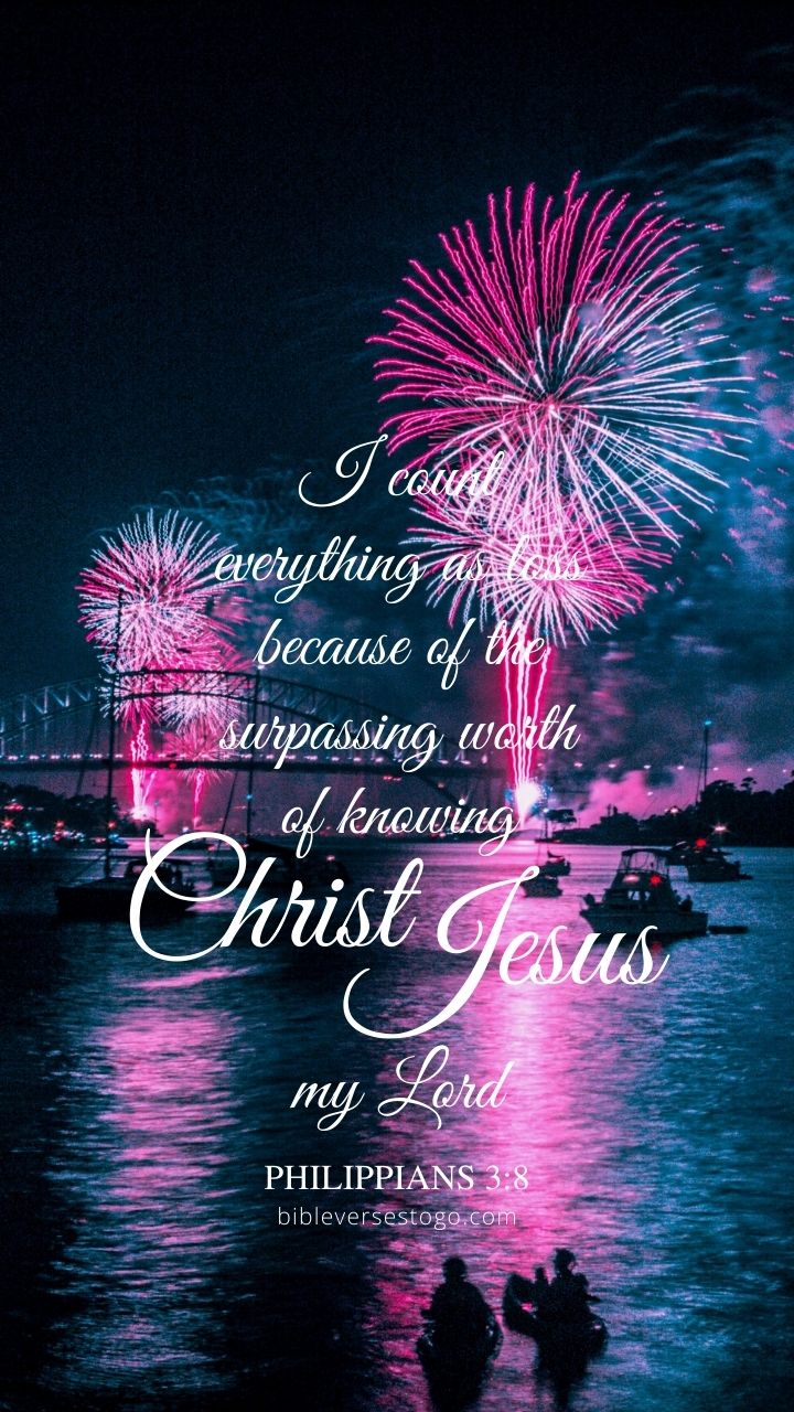 Christian Wallpaper - Harbor Fireworks Philippians 3:8