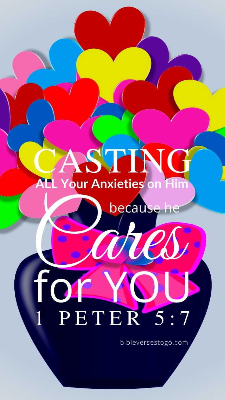 Christian Wallpaper – Heart Vase 1 Peter 5:7