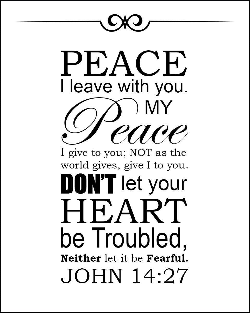 John 14:27 - Peace to You - Bible Verses To Go
