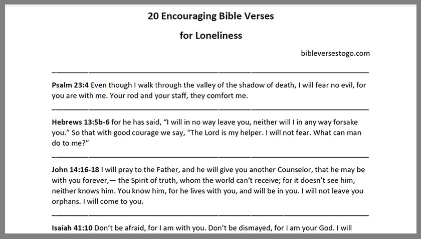 Loneliness Bible Verses