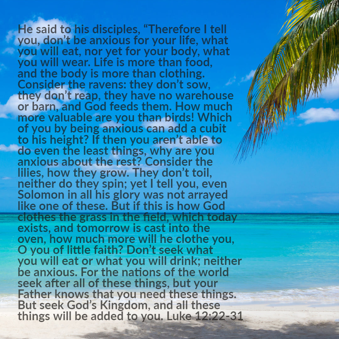 Luke 12:22-31 - Don&#39;t Be Anxious for Your Life - Bible Verses To Go