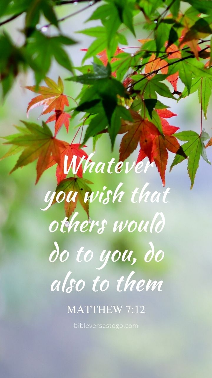 Christian Wallpaper - Maple Leaves Matthew 7:12