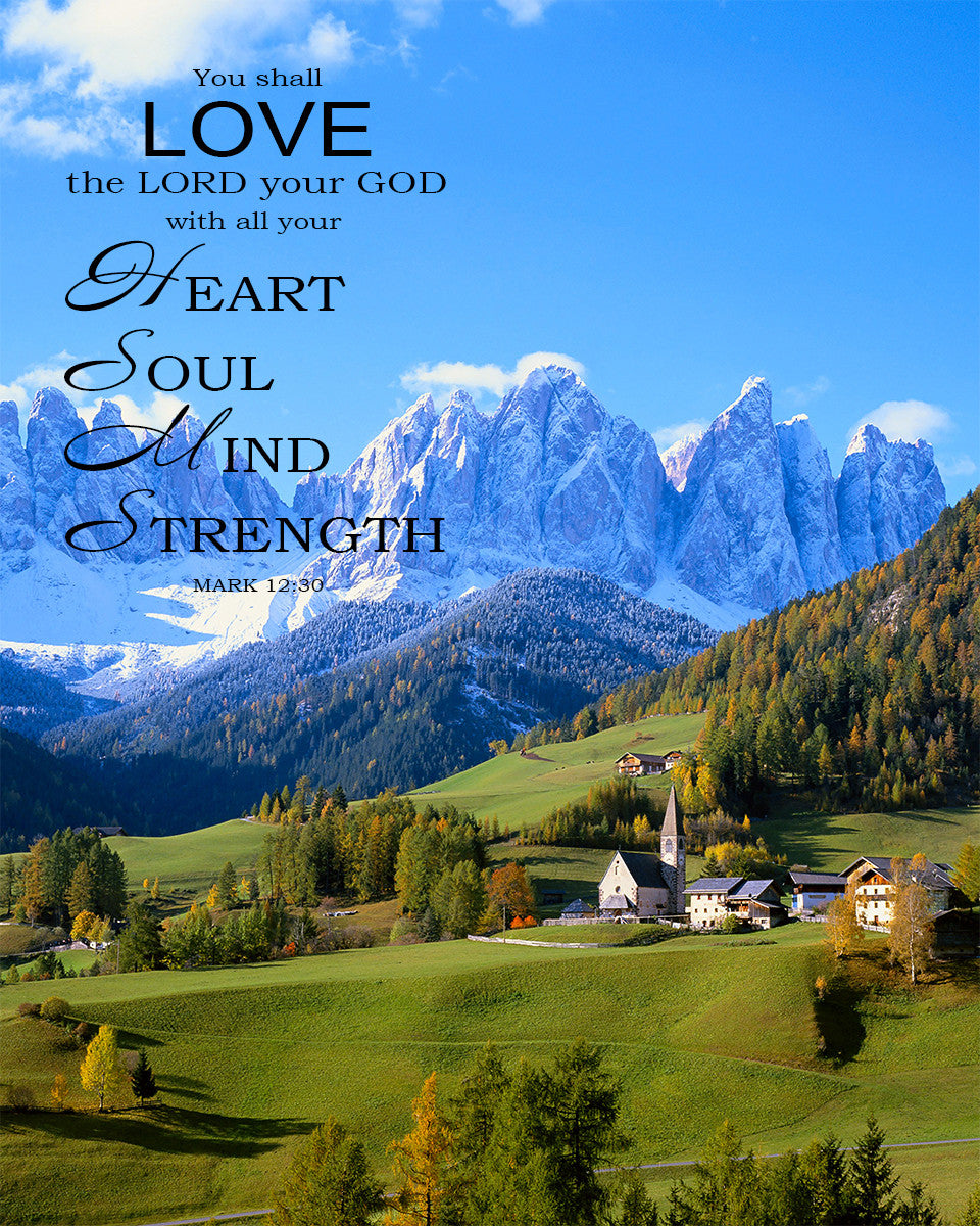 Mark 12:30 - Love the Lord God - Bible Verses To Go