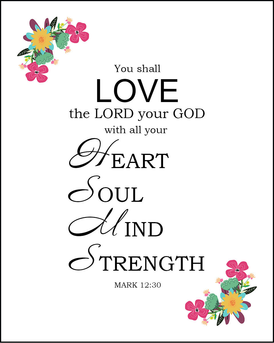 Mark 12:30 - Love the Lord God - Bible Verses To Go