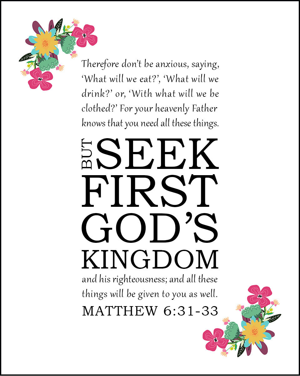 Matthew 6:31-33 - Don&#39;t Be Anxious - Bible Verses To Go