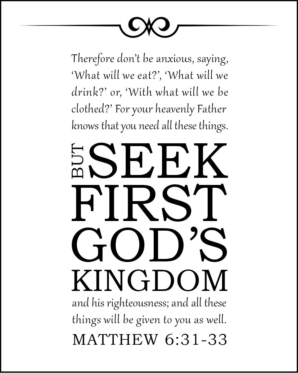 Matthew 6:31-33 - Don&#39;t Be Anxious - Bible Verses To Go