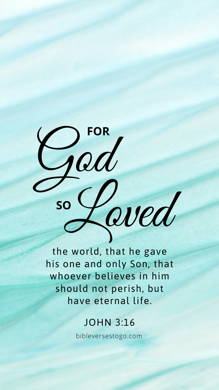 Christian Wallpaper - Mint Lines John 3:16
