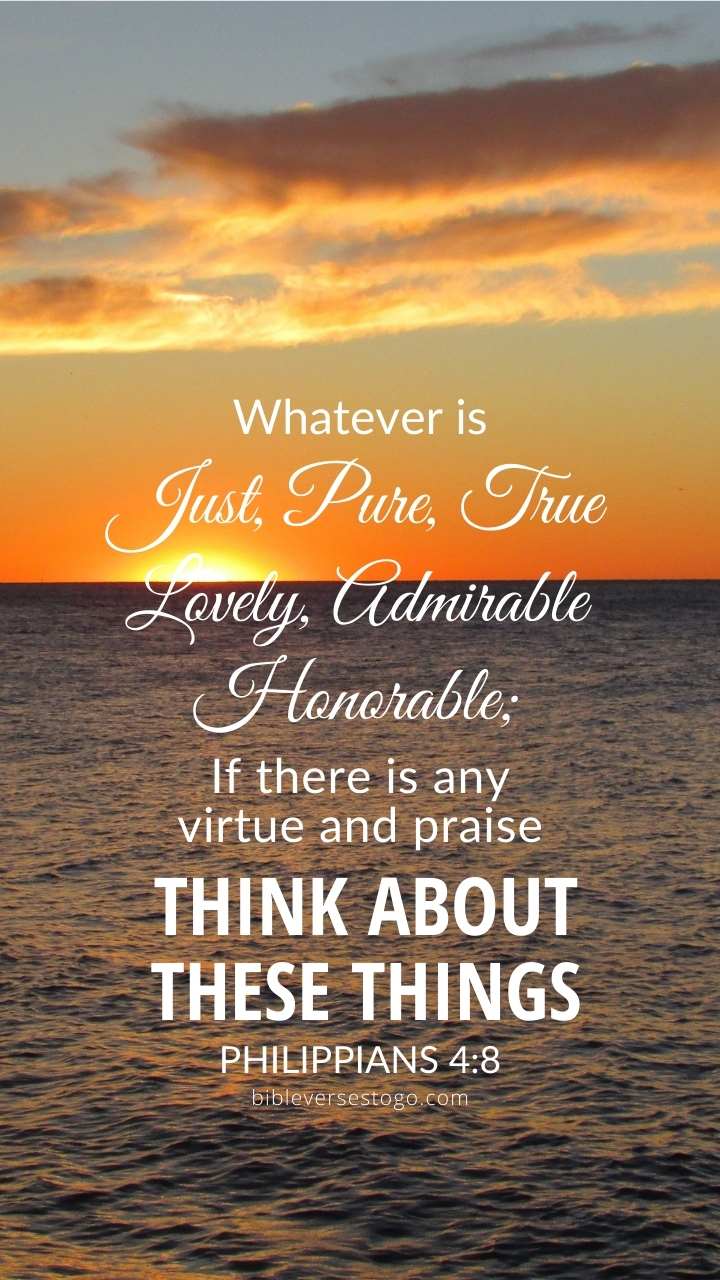Christian Wallpaper - Ocean Sunset Philippians 4:8